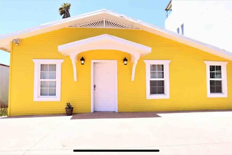 Yellow Beachfront Dream Home House in Rosarito