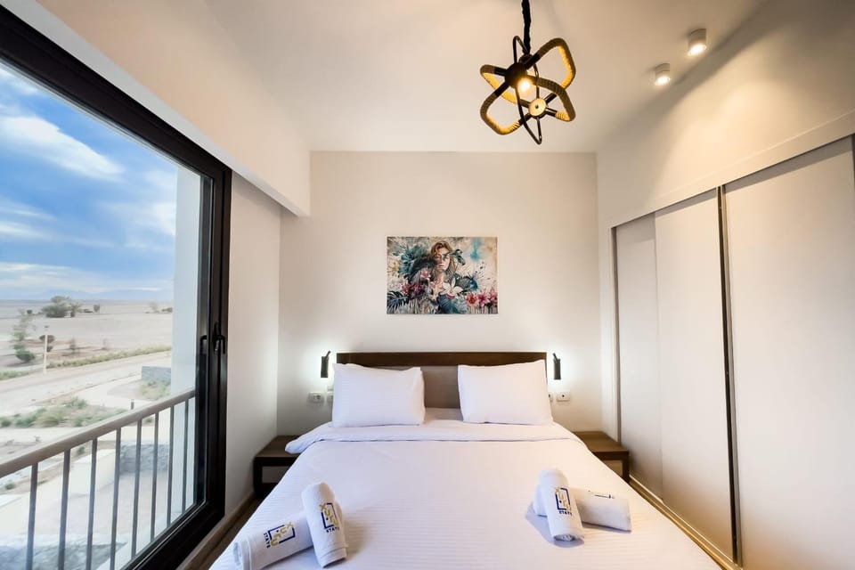 Bed, View (from property/room), Balcony/Terrace, Bedroom, Family, towels, wardrobe