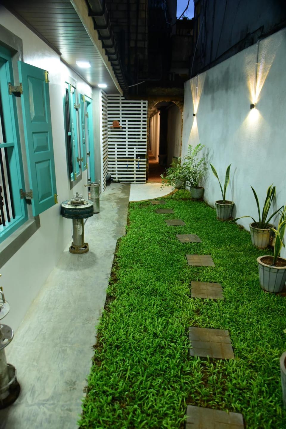 Property building, Patio, Night, Garden, Garden, Garden view