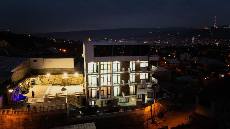 Property building, Night, City view, Mountain view