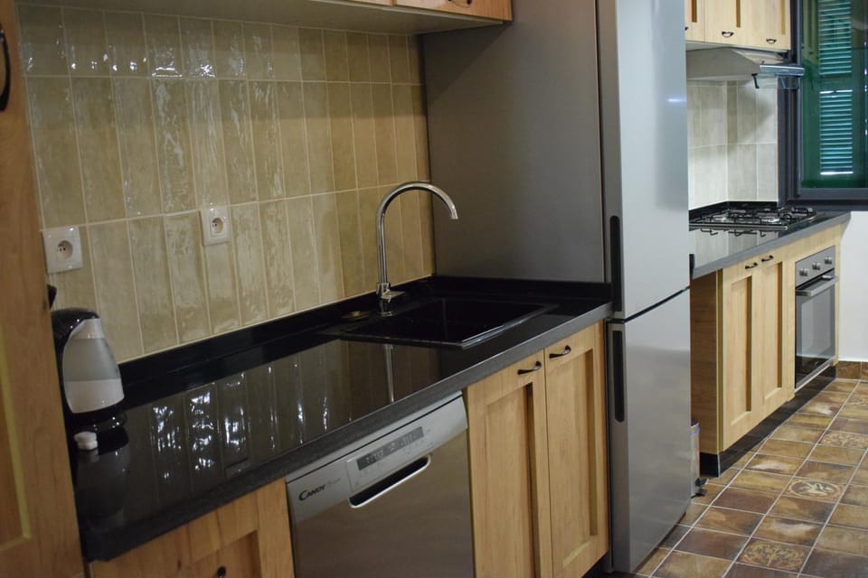 Kitchen or kitchenette, dishwasher, stove