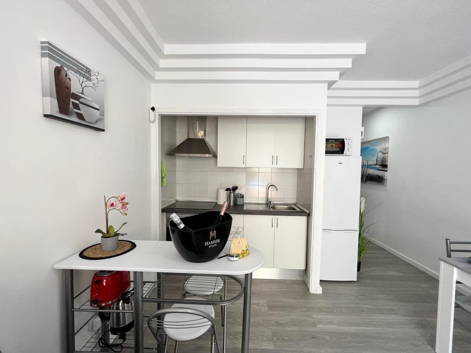 Kitchen or kitchenette, oven, stove, toaster