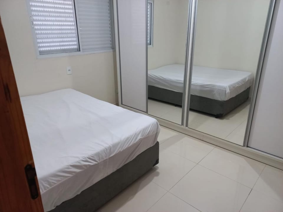 Bed, wardrobe