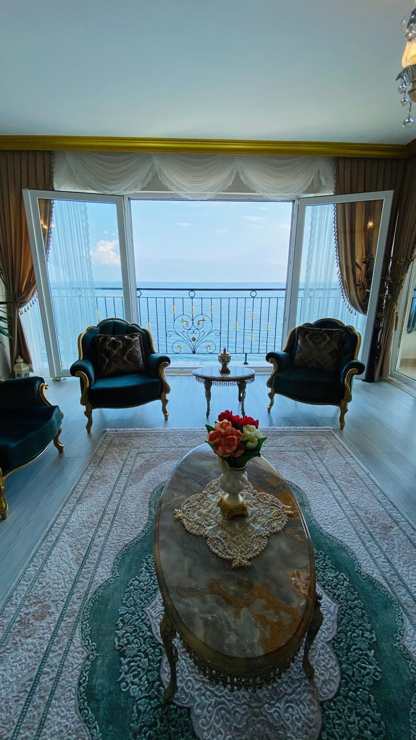 Natural landscape, View (from property/room), Balcony/Terrace, Living room, Seating area, Sea view