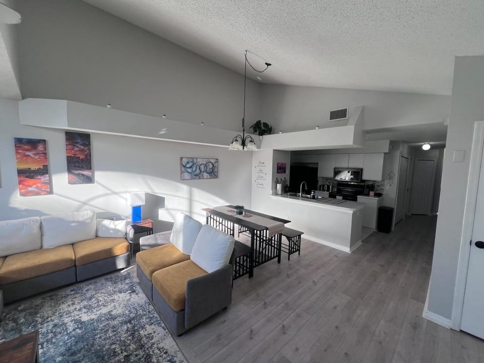 Living room, kitchen