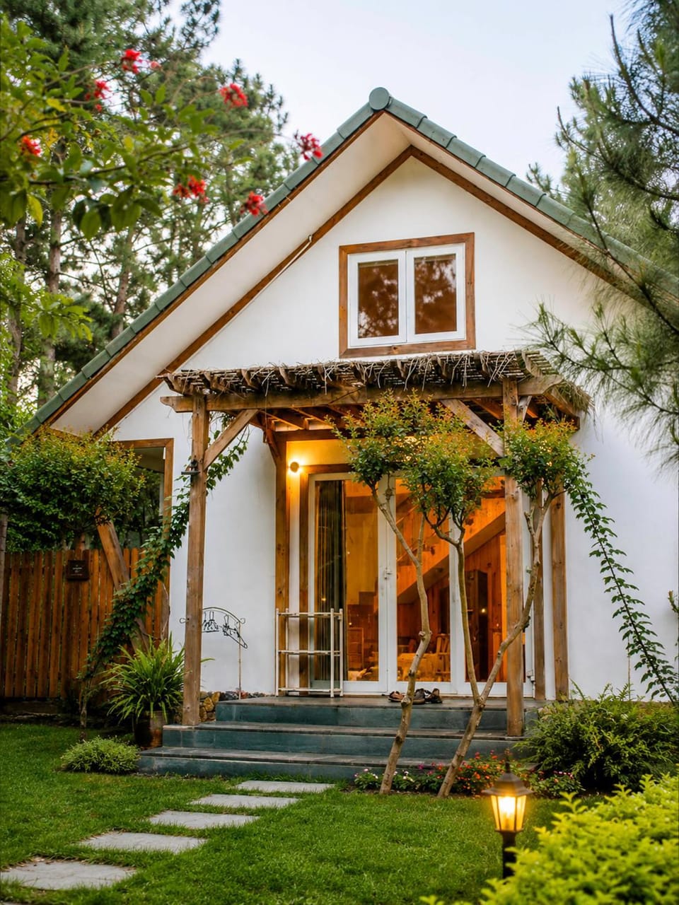 Property building, Facade/entrance, Spring, Day, Garden view