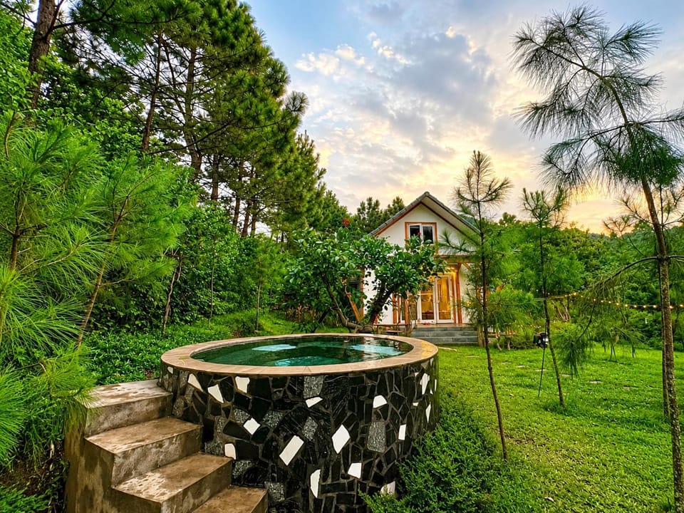 Spring, Day, Natural landscape, Garden, Hot Tub, Garden view, Pool view, Swimming pool