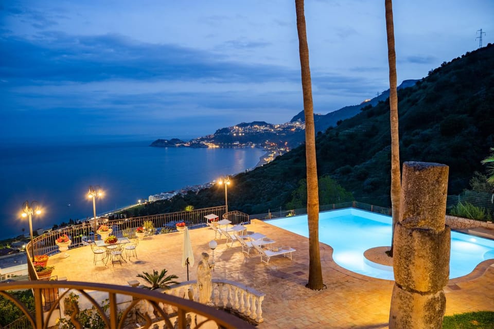 Nearby landmark, Night, Natural landscape, Dining area, Mountain view, Pool view, Sea view, Swimming pool