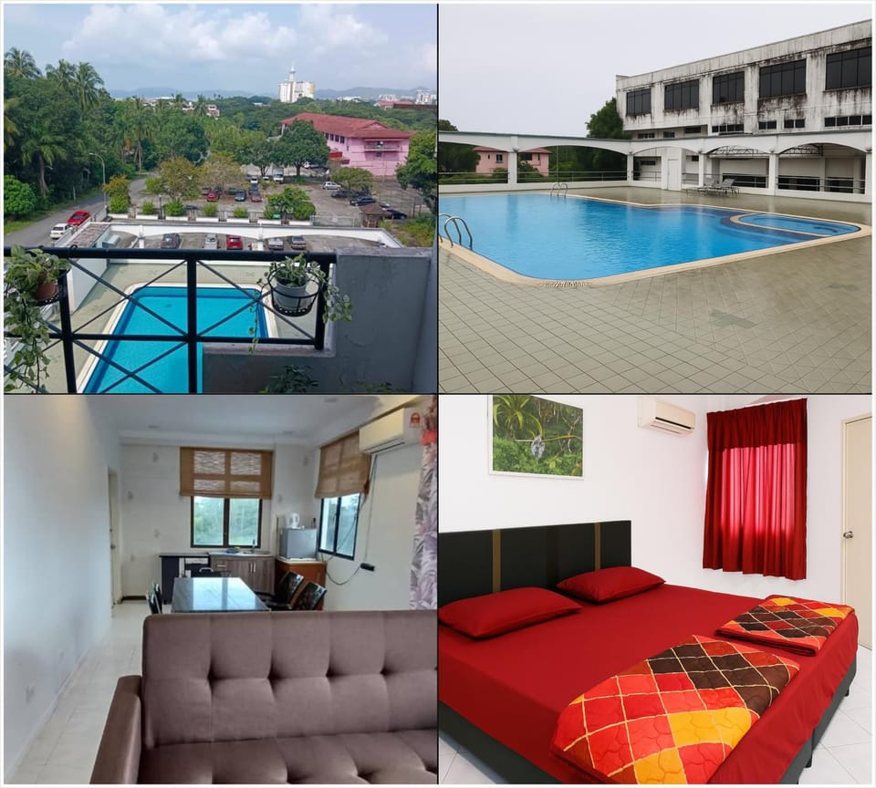 Balcony/Terrace, Living room, Bedroom, City view, Sea view, Swimming pool