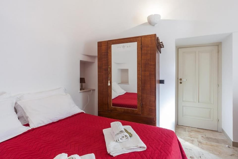 Bed, wardrobe