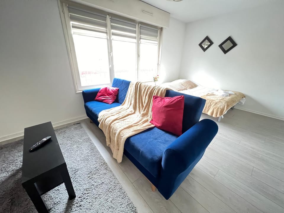 Bed, Living room, Photo of the whole room, Seating area, Bedroom