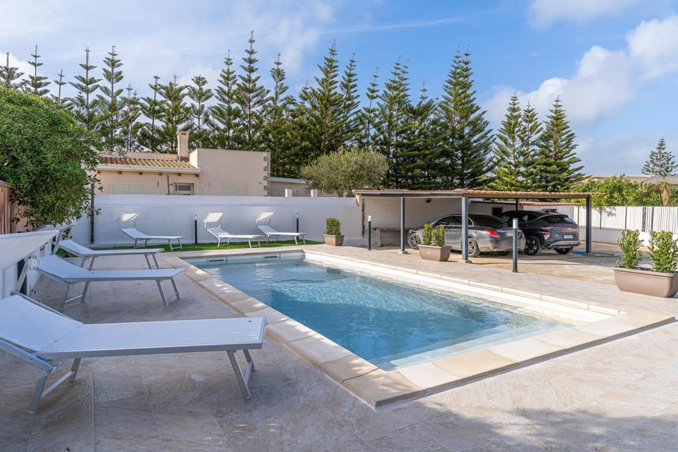 Property building, Living room, Swimming pool