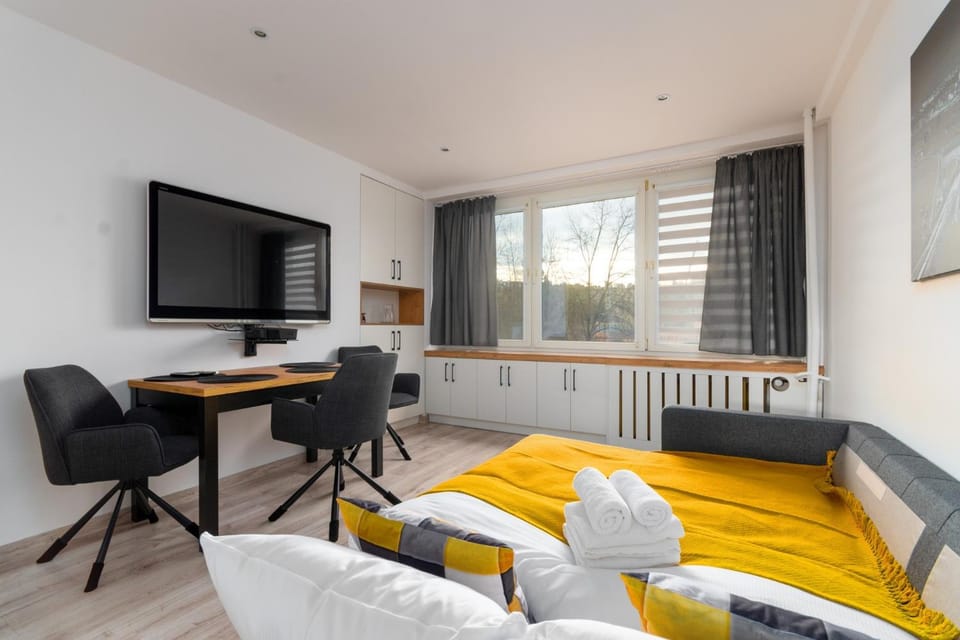Bed, TV and multimedia, Living room, Photo of the whole room, Seating area, Dining area, Bedroom