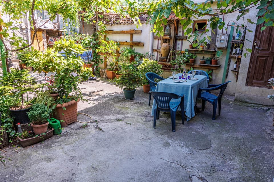 Property building, Patio, Dining area, Garden view, Inner courtyard view