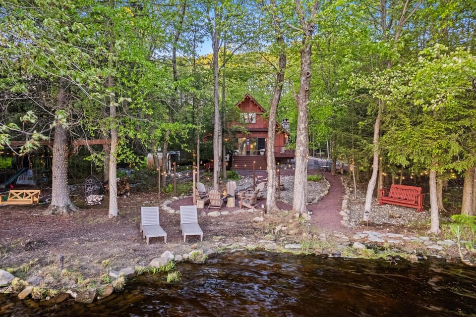 Sauna, Lake view, fireplace