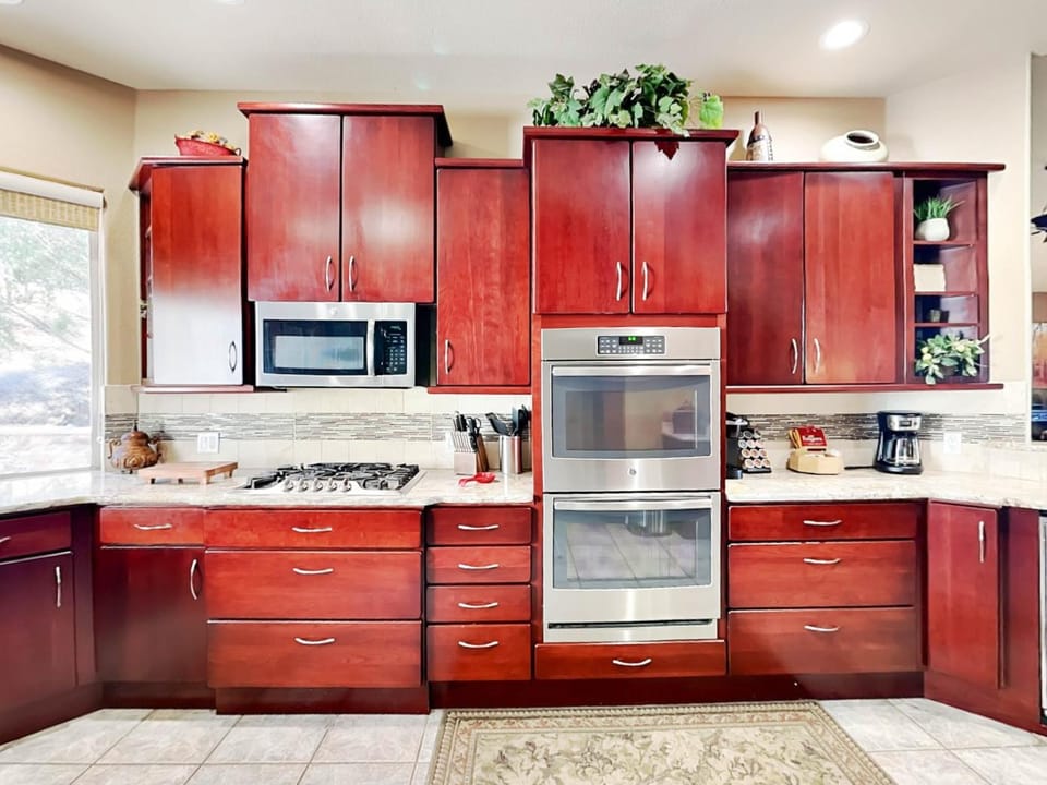 Kitchen or kitchenette, furniture, microwave, oven, stove, kitchen