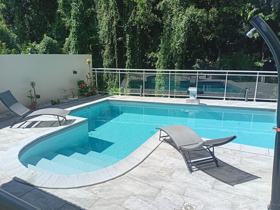 Patio, Pool view, Swimming pool, sunbed