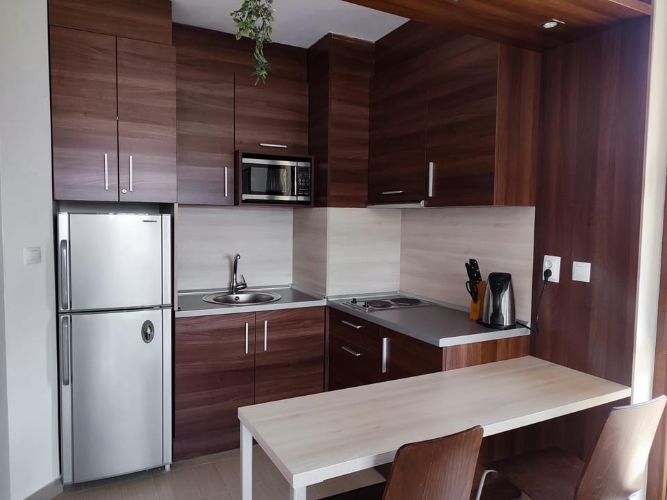 Kitchen or kitchenette, Dining area, stove