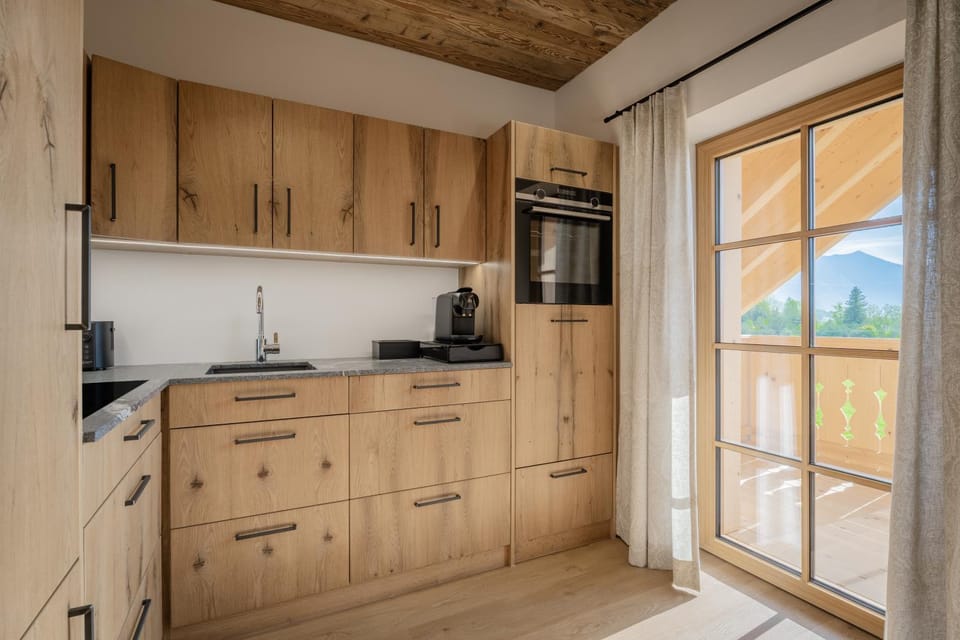 Kitchen or kitchenette, stove, kitchen