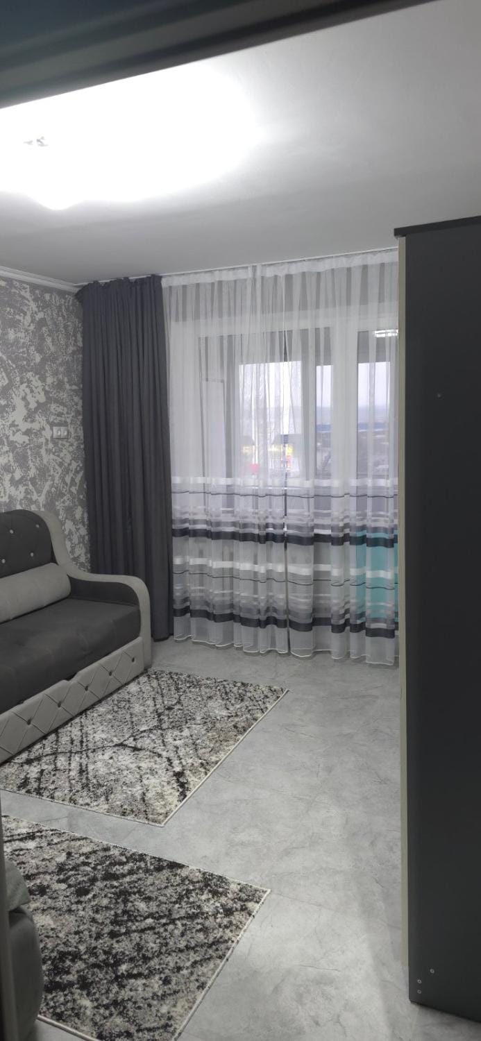 Bed, Living room, Seating area