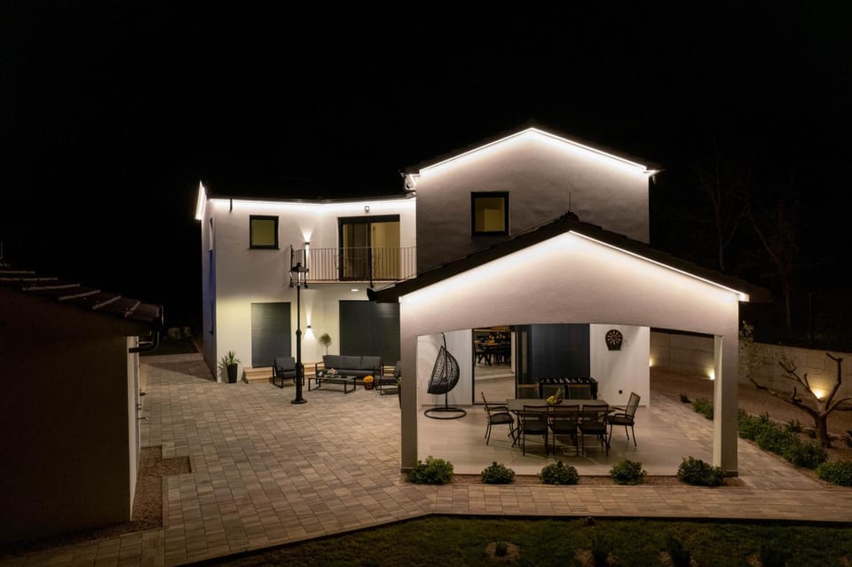 Property building, Patio, Night