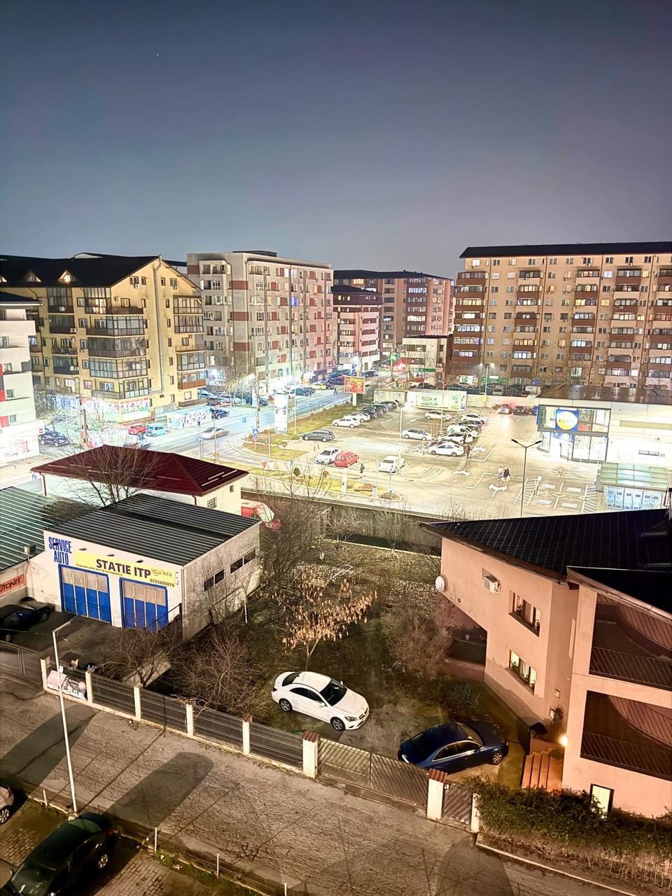 Property building, Night, Street view, Location, Parking