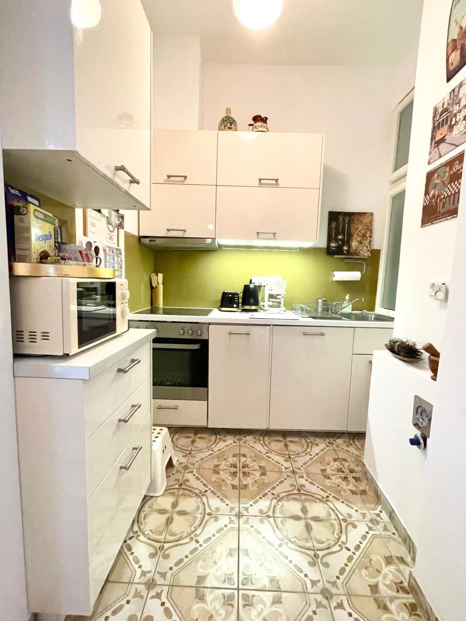 Kitchen or kitchenette, oven, stove, toaster