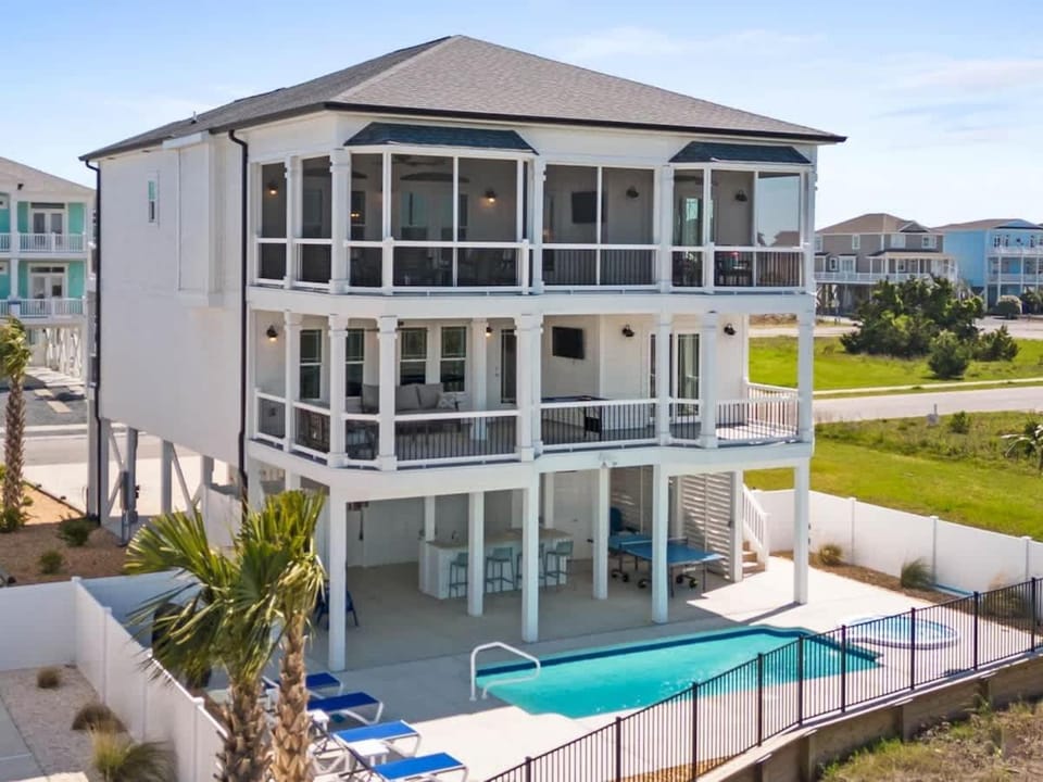 Coastal Sunset - private heated pool, spa, close walk to the beach House in Ocean Isle Beach