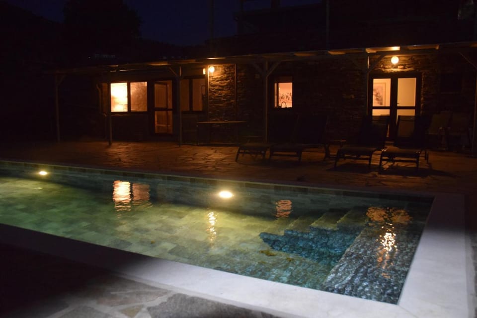Night, Pool view, Swimming pool