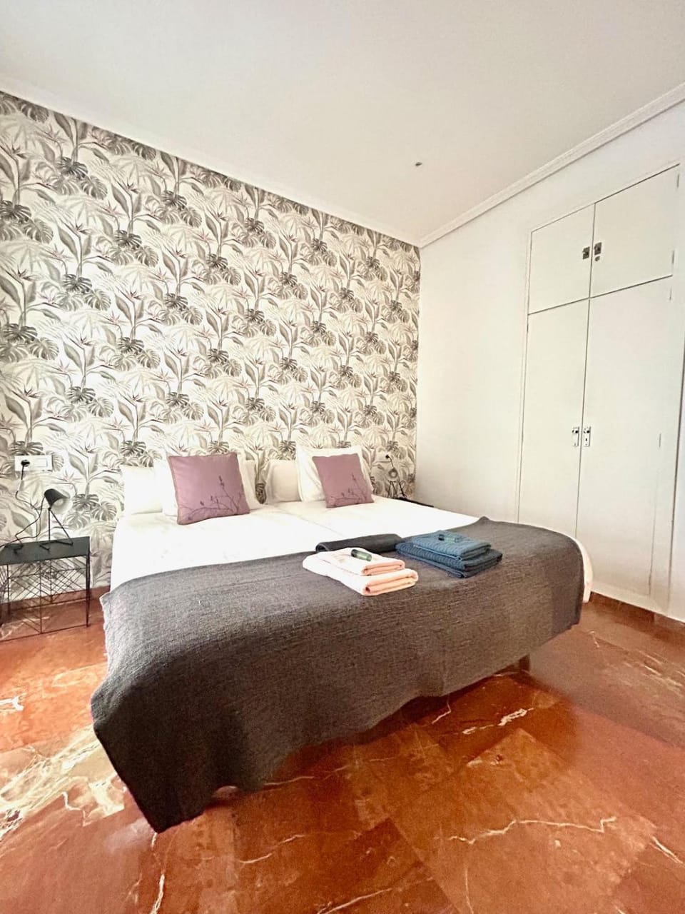 Bed, Photo of the whole room, Bedroom, towels, wardrobe