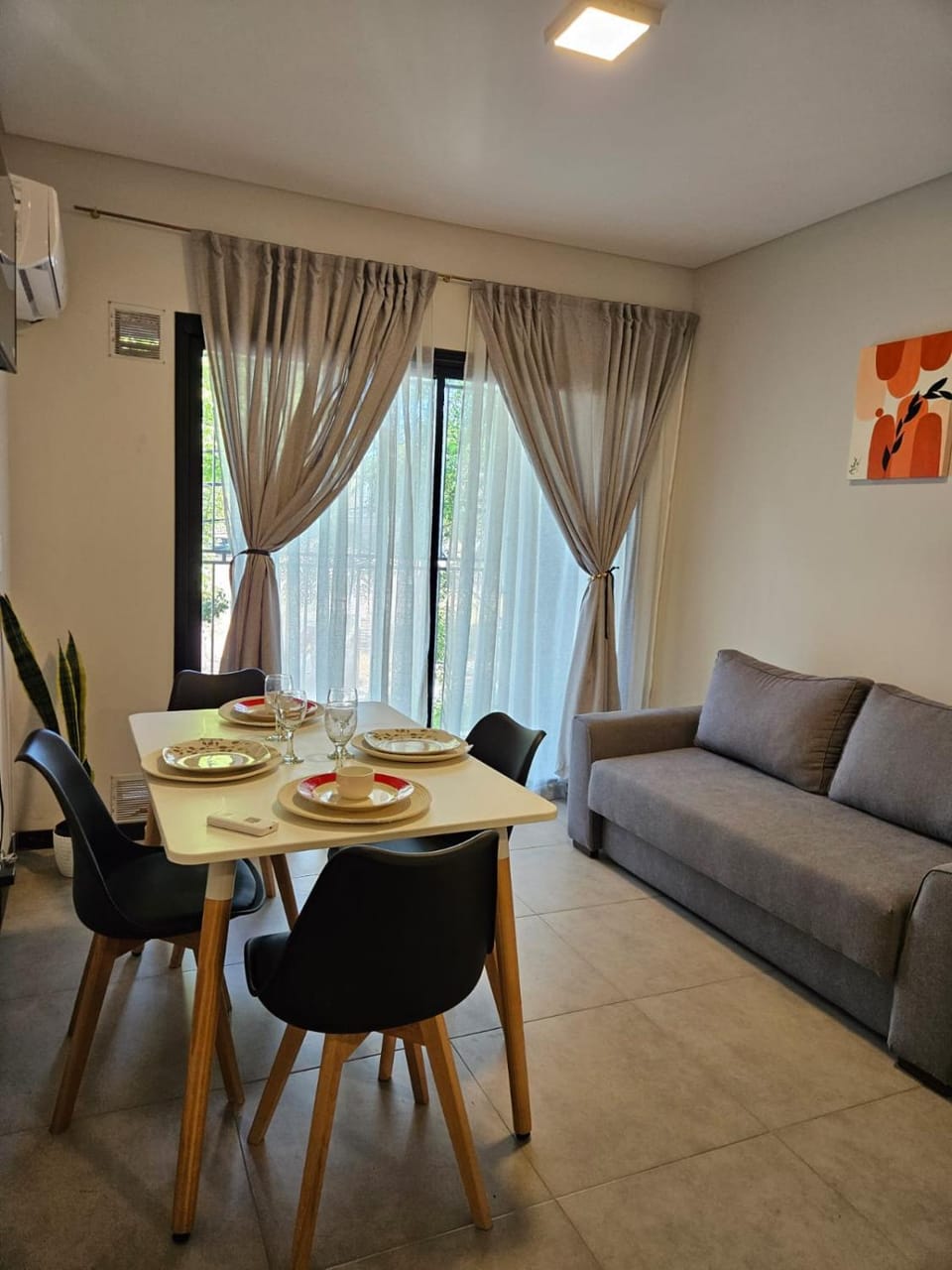 Dining area, air conditioner