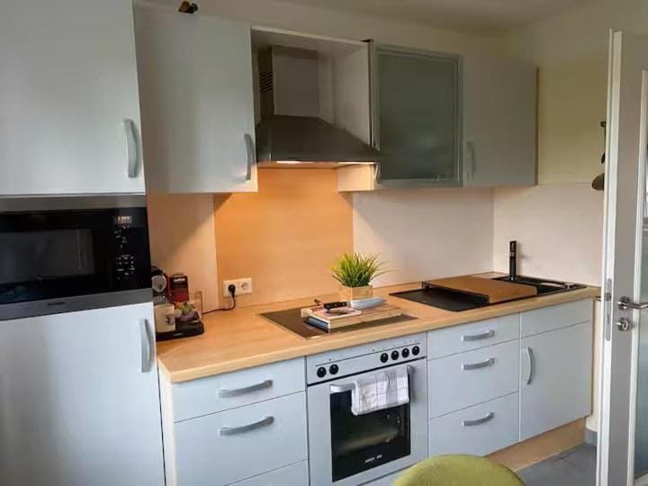 Kitchen or kitchenette, oven, stove