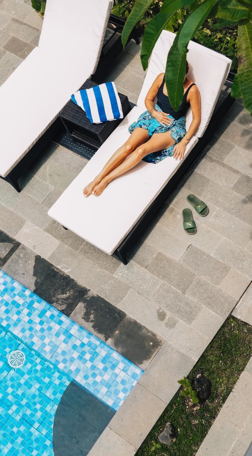 Pool view, sunbed