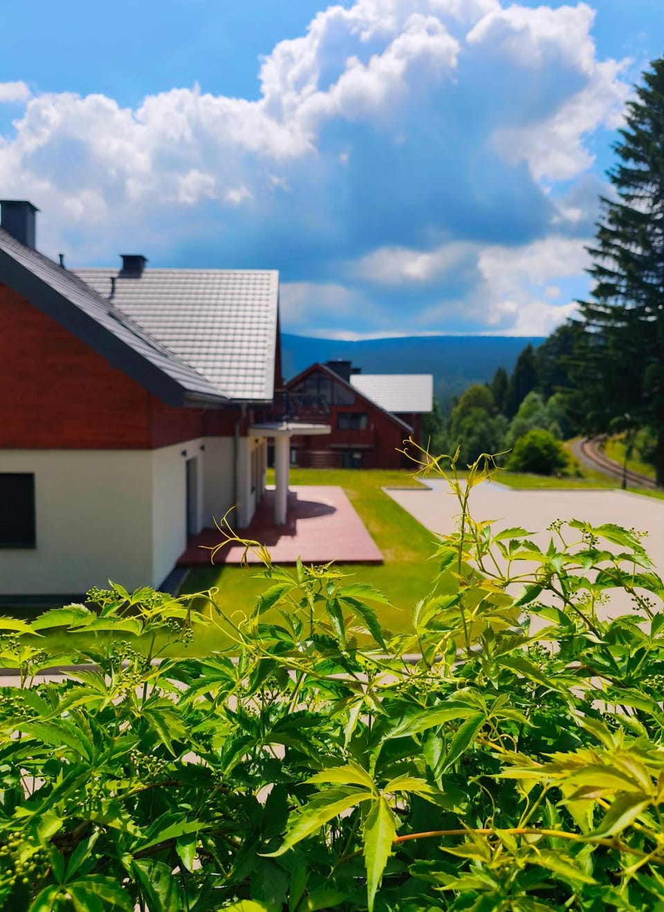 Property building, Spring, Day, Natural landscape, Mountain view