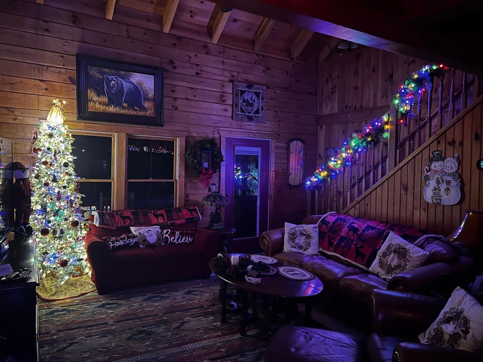 BearHavencabinfun 3 story Log Cabin Mountain View,Hot Tub, sleeps 10 Cabin in Maggie Valley
