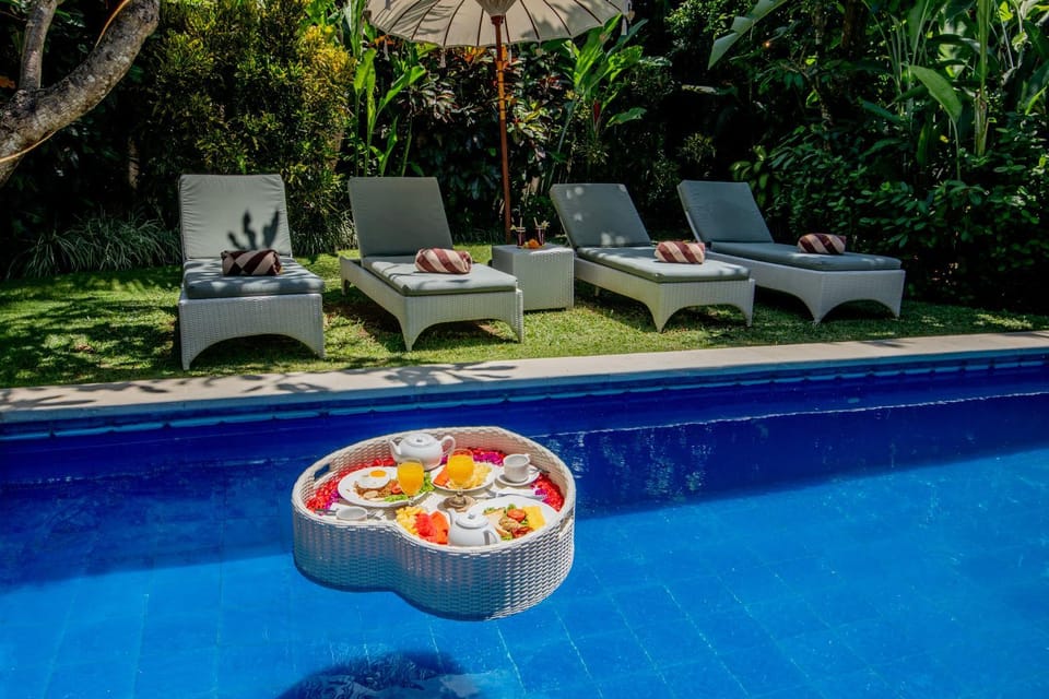 Swimming pool, Breakfast, sunbed