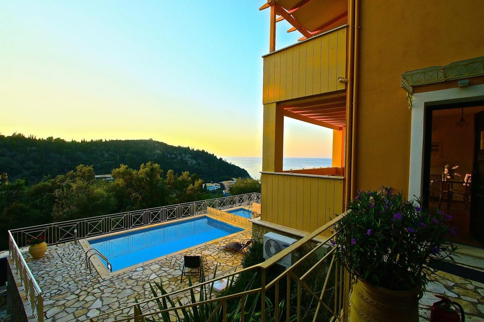 Pool view, Sunset