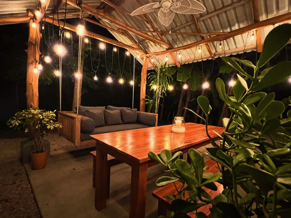 Patio, Night, Seating area, Dining area
