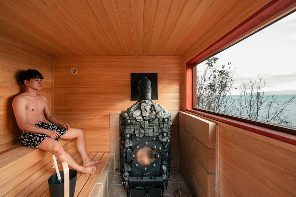 Natural landscape, Sauna, Sauna, Sea view, group of guests