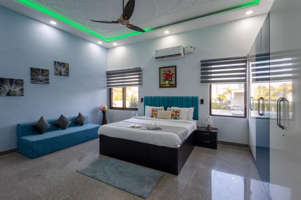 ELIVAAS Aarul Farm 3-BHK Pet-friendly With Kids Room, Pvt Pool, Gazebos & Game Zone Villa in Haryana