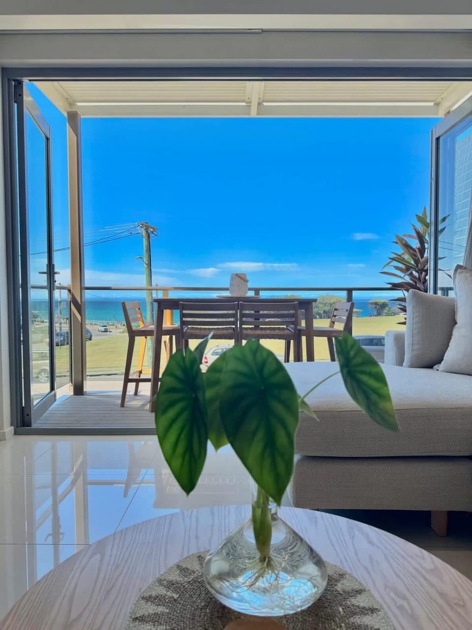 Balcony/Terrace, Living room, Beach, Sea view