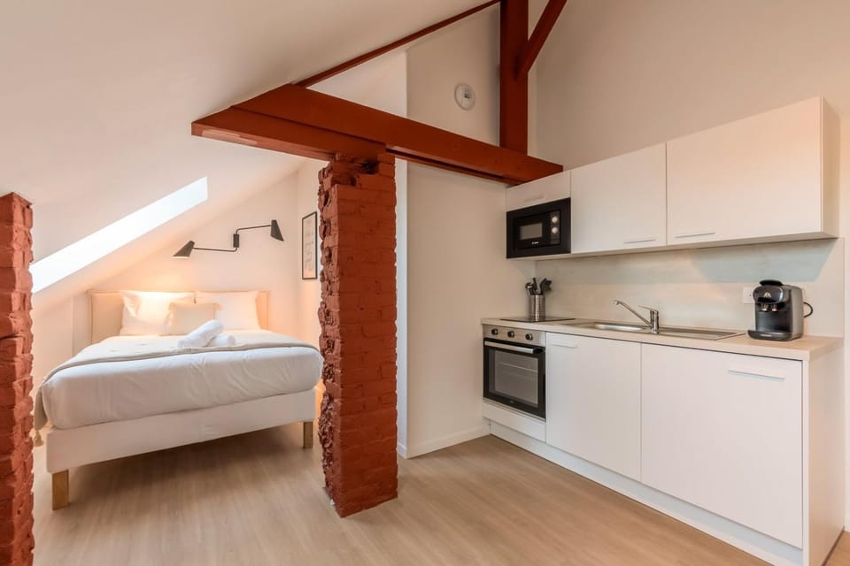 Studio sous les combles côté rue, parking gratuit Apartment in Villeneuve-d'Ascq