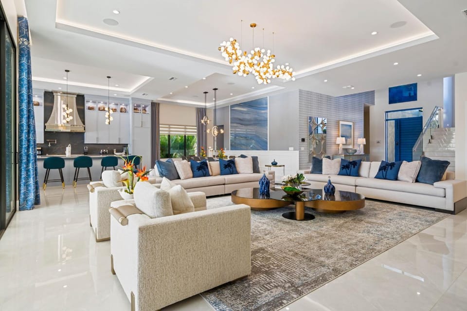 Living room, kitchen