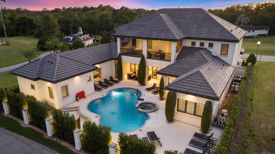 Property building, Patio, Pool view, Swimming pool