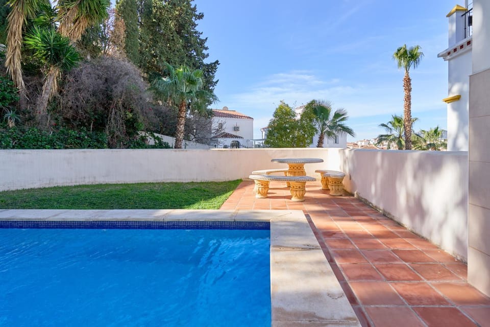 Property building, Living room, Swimming pool