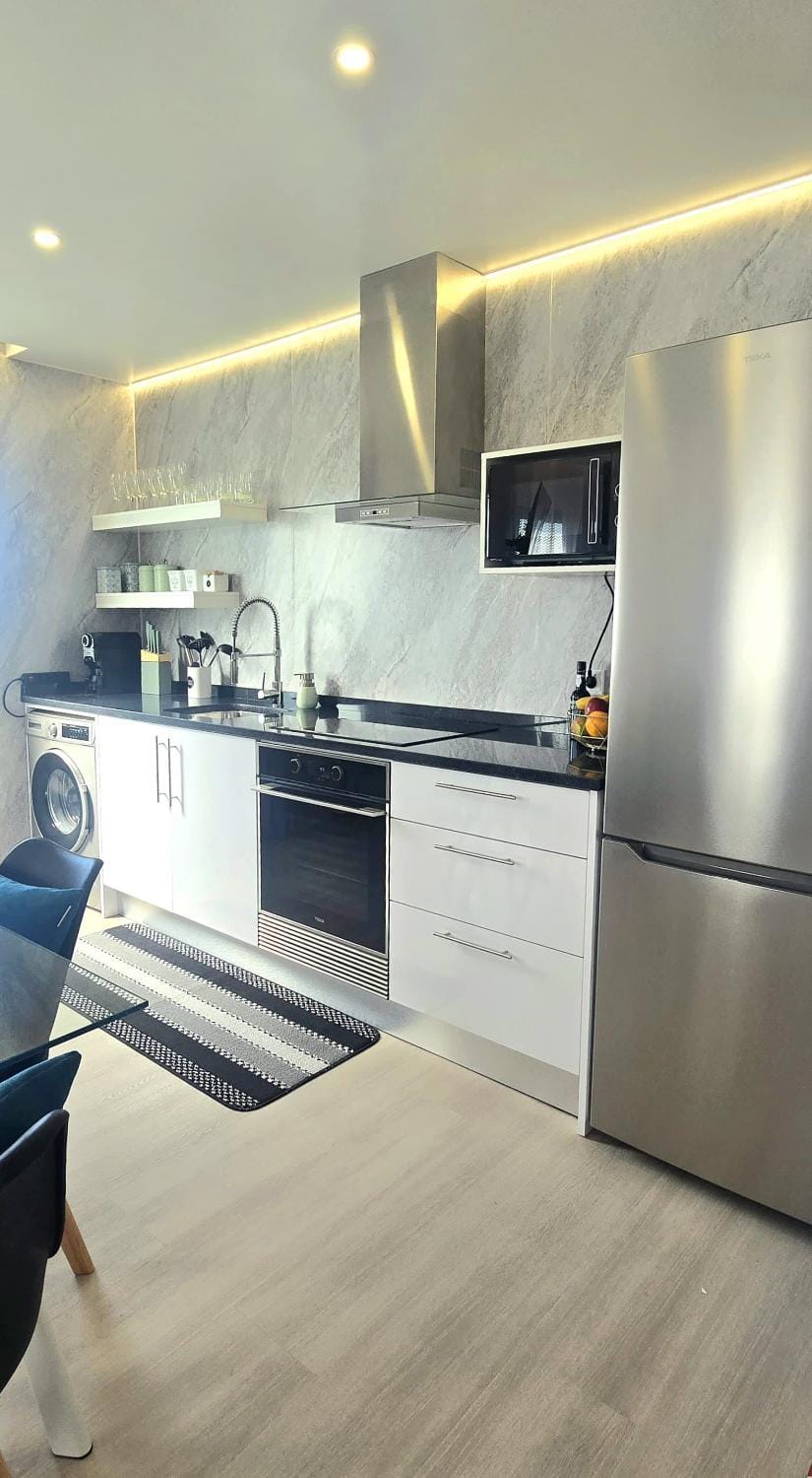 Kitchen or kitchenette, oven, stove