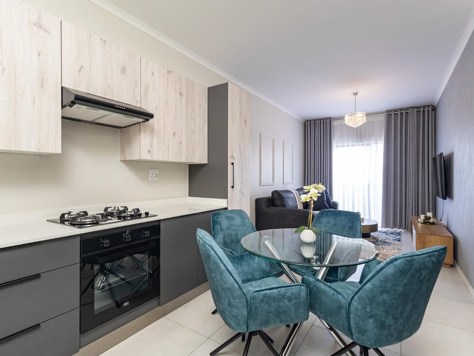 Kitchen or kitchenette, Living room, Dining area, stove