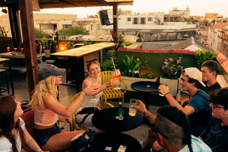 People, View (from property/room), Balcony/Terrace, Food and drinks, Food, Drinks, group of guests
