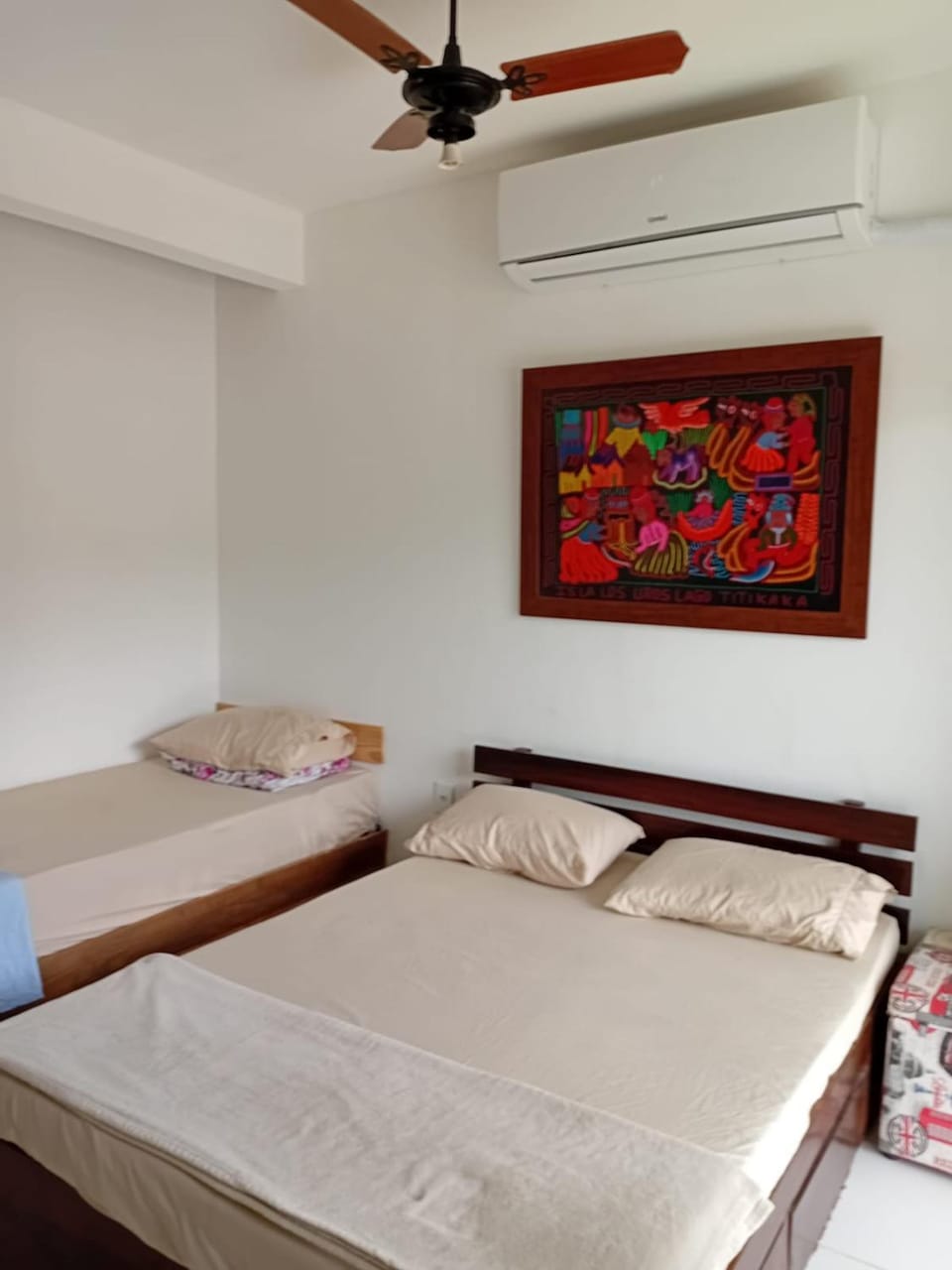 Bed, Photo of the whole room, Bedroom, air conditioner