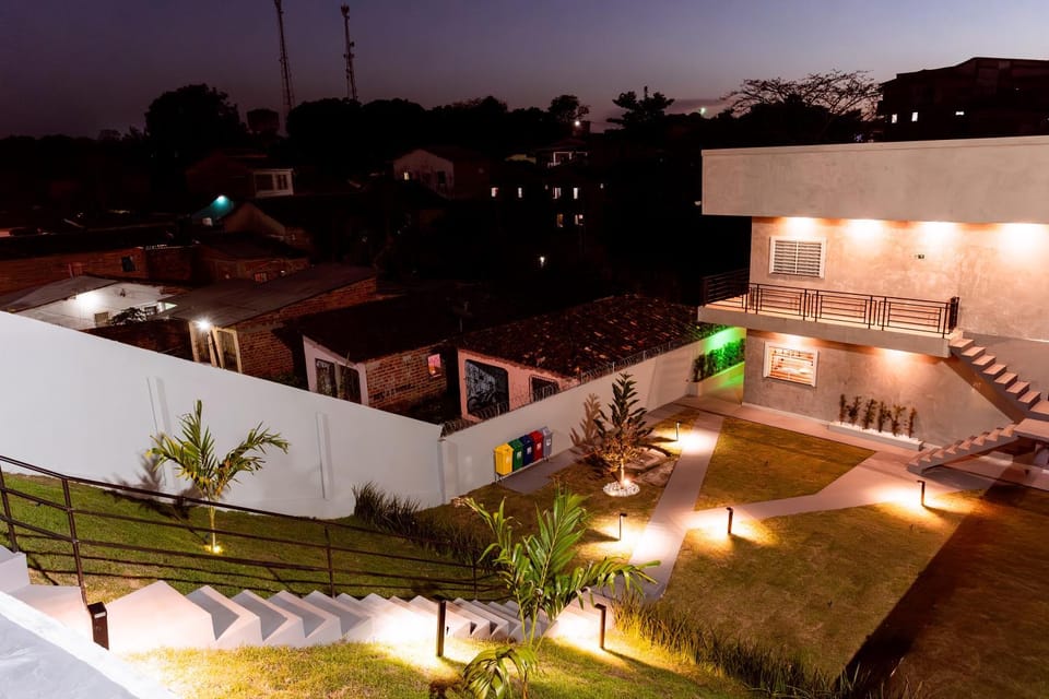 Property building, Facade/entrance, Night, Garden, Garden view